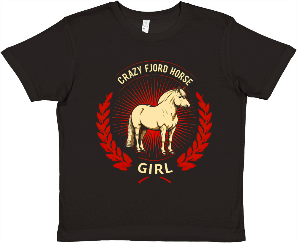 Crazy Fjord Horse Girl Premium Kids Crewneck T-shirt