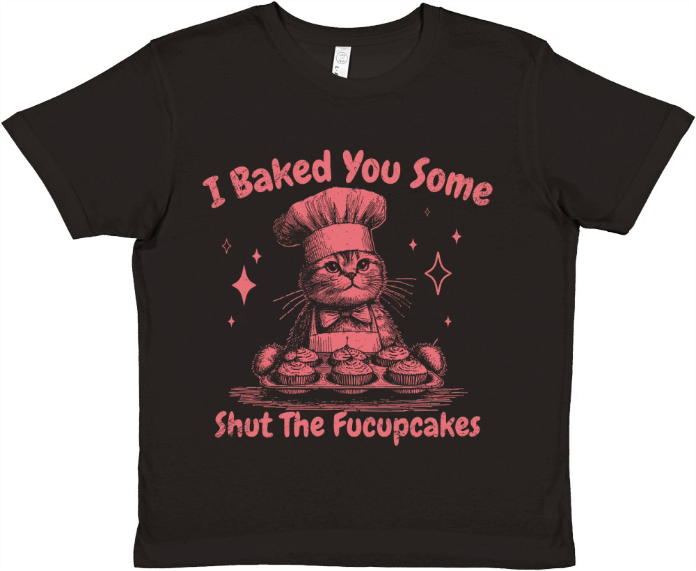 I Baked You Some Fucupcakes Cat D Red GR Premium Kids Crewneck T-shirt