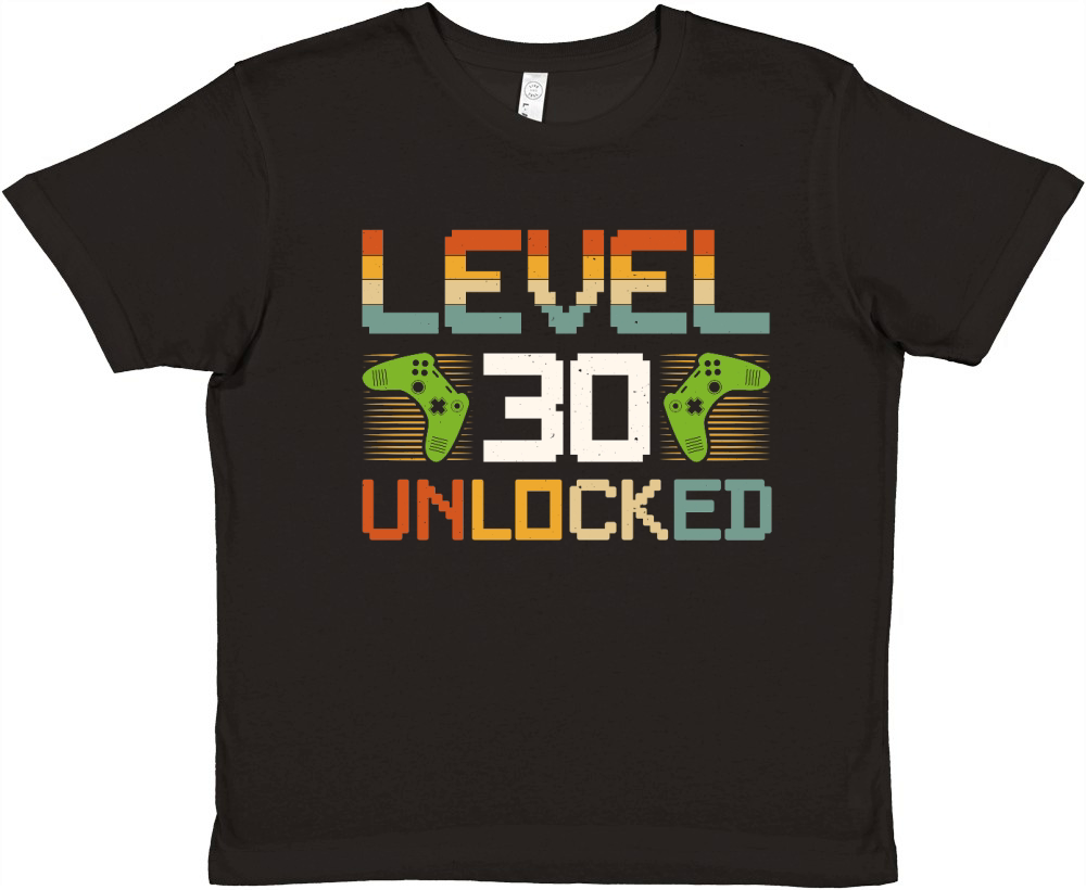 Level 30 Unlocked Video Gamer Birthday Premium Kids Crewneck T-shirt