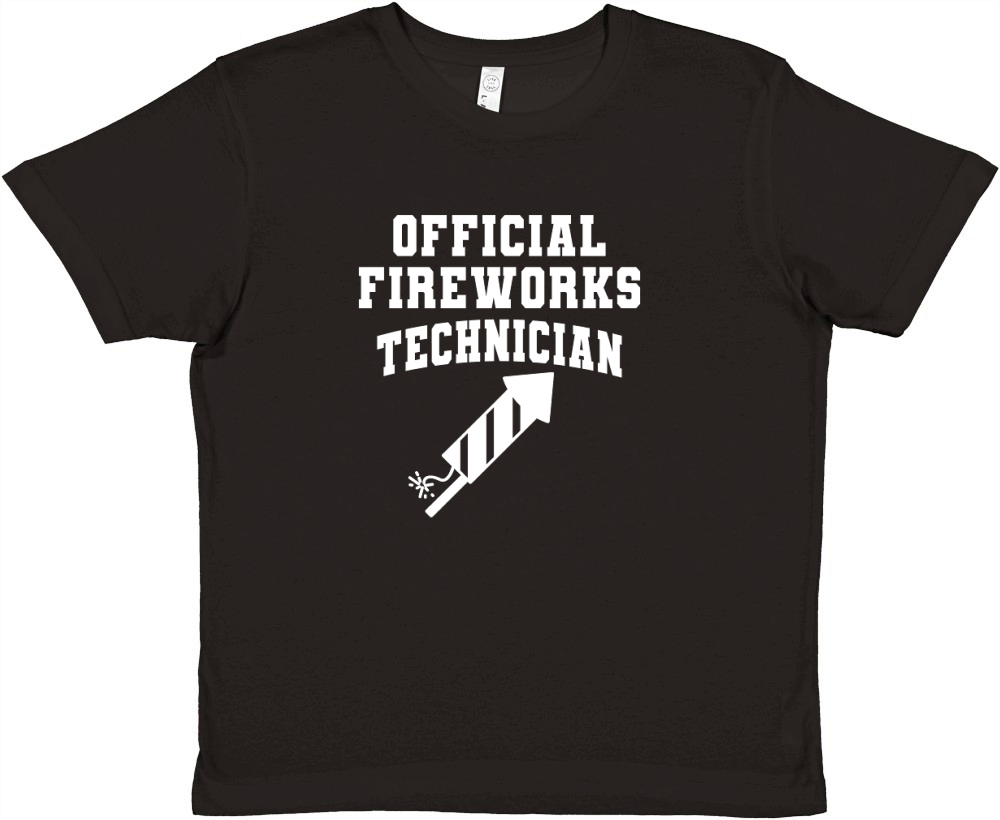 Official fireworks technician color white png Premium Kids Crewneck T-shirt