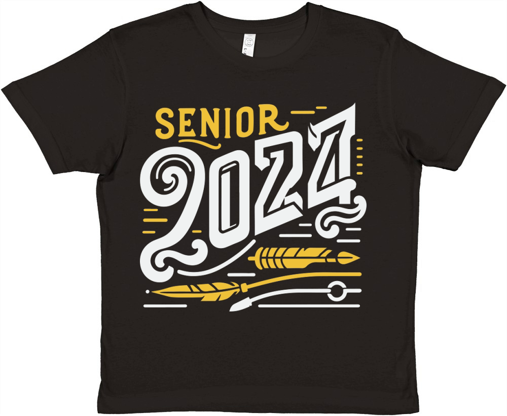 Senior 2024 3 CF Premium Kids Crewneck T-shirt
