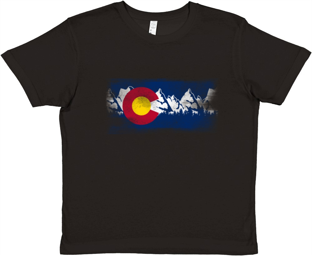 Vintage Colorado State Flag Colorado Mountains Premium Kids Crewneck T-shirt