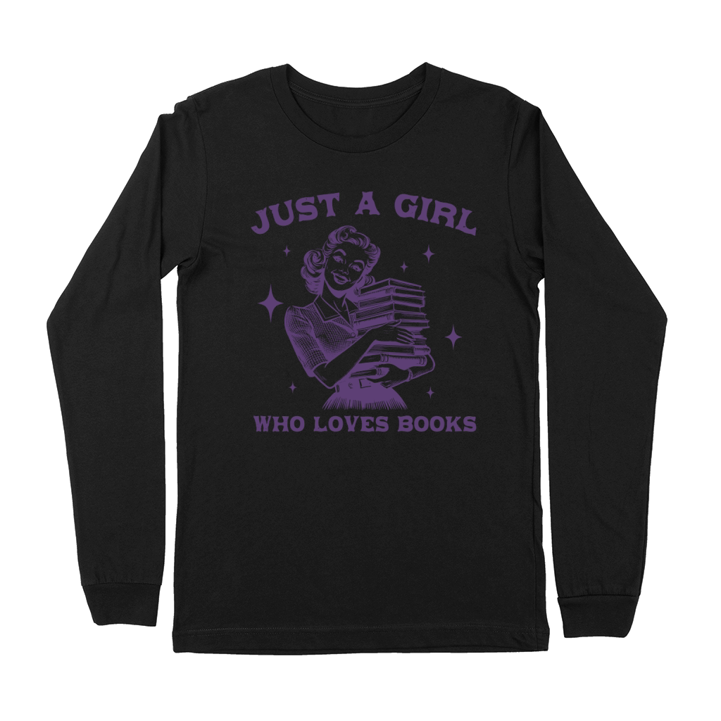 Just A Girl Who Loves Books L Violet Premium Long Sleeve