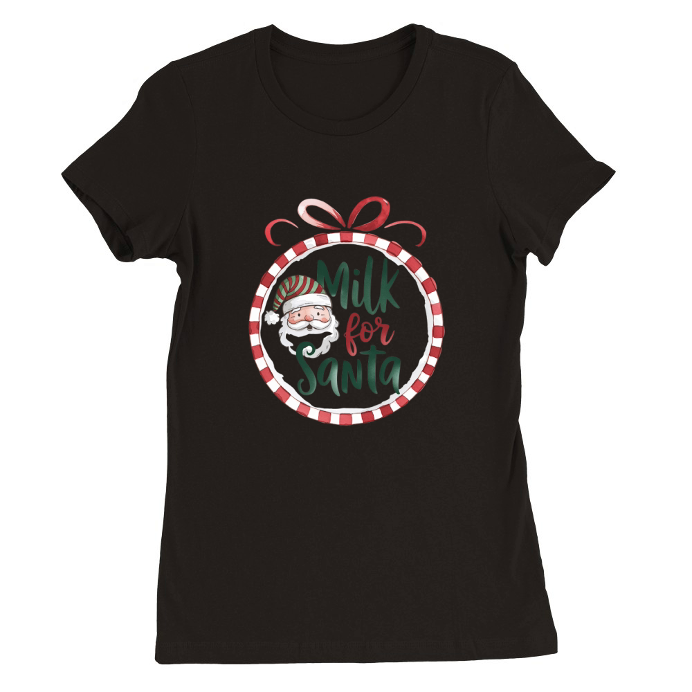 Christmas Cookies Santa Milk 3 Premium Womens Crewneck T-shirt
