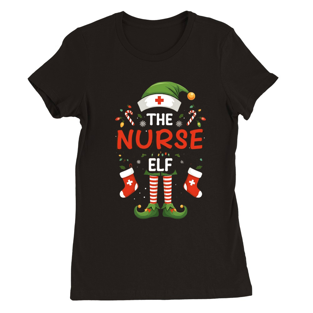 The Nurse Elf 5 Premium Womens Crewneck T-shirt