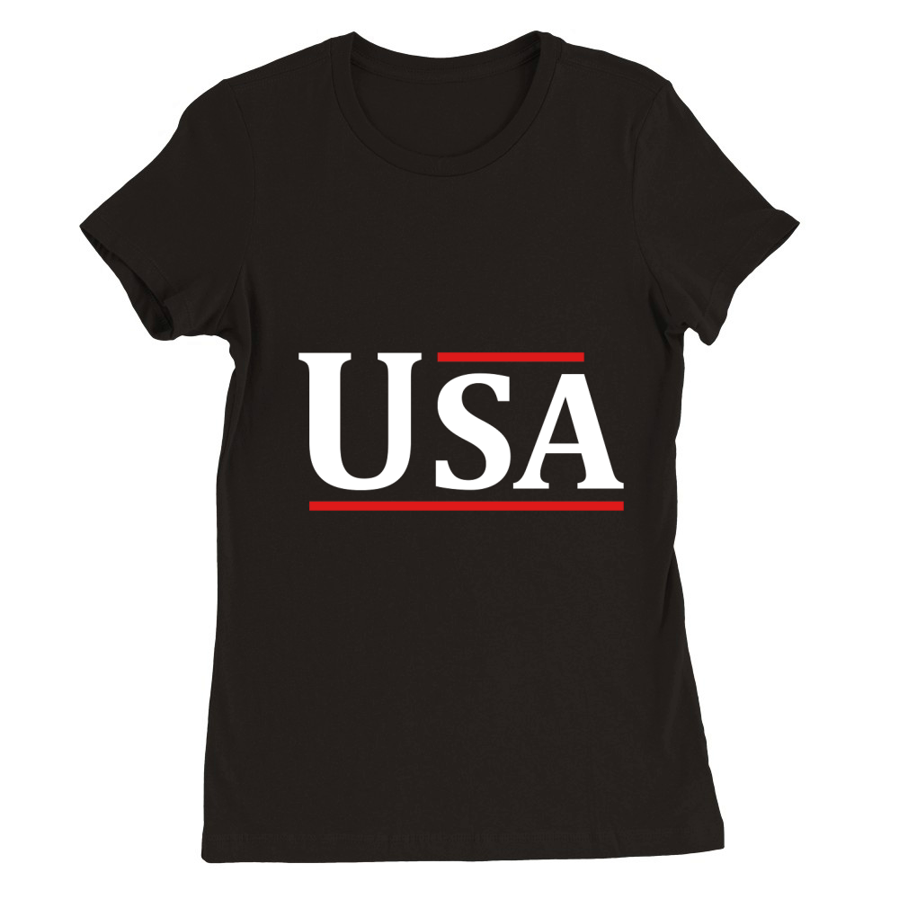 Usa text patriotic Premium Womens Crewneck T-shirt