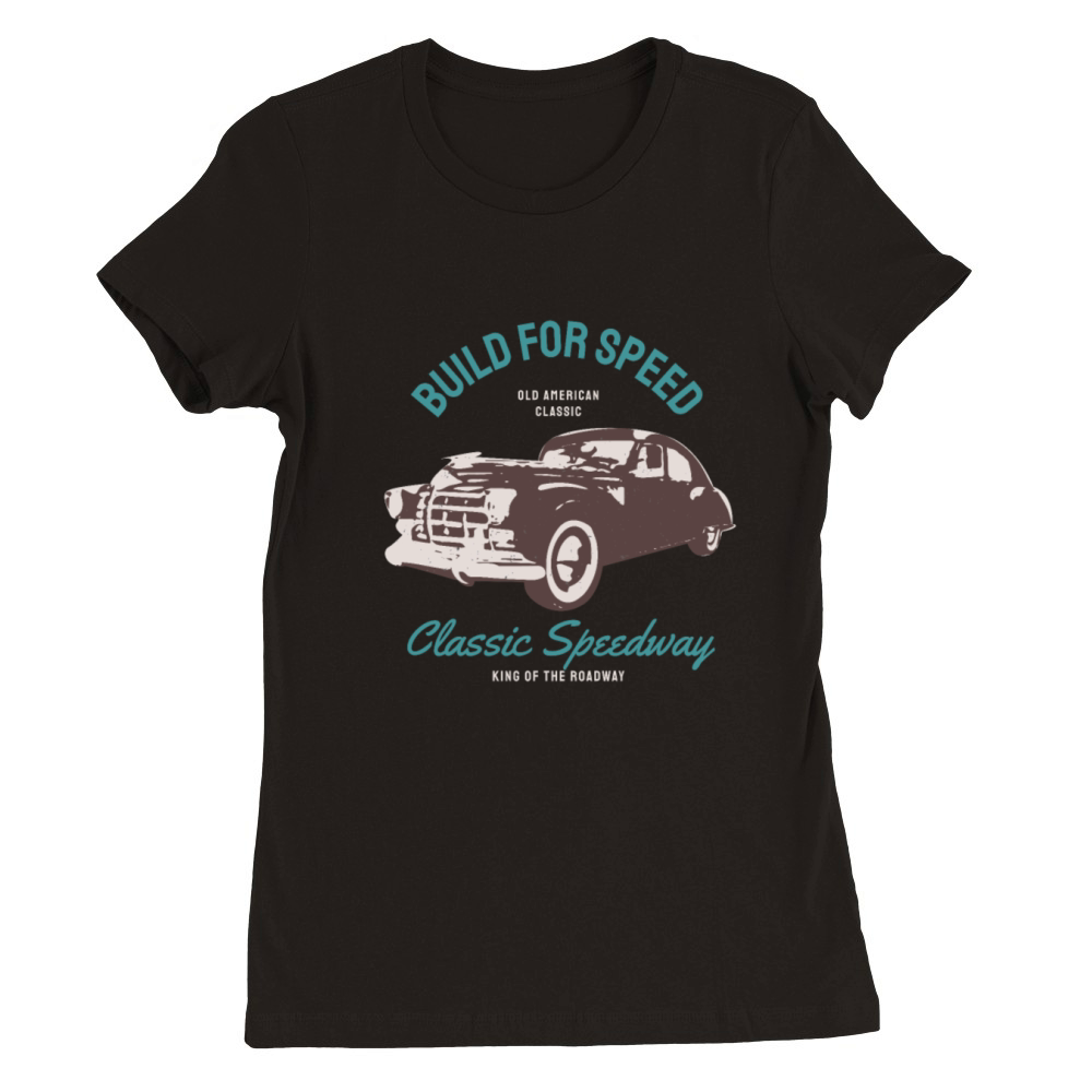 Vintage Sportscar classic Car Muscle Car Premium Womens Crewneck T-shirt
