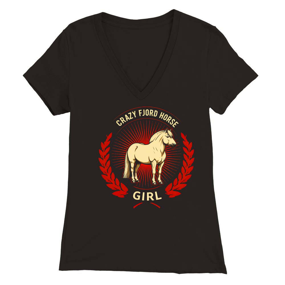 Crazy Fjord Horse Girl Premium Womens V-Neck T-shirt