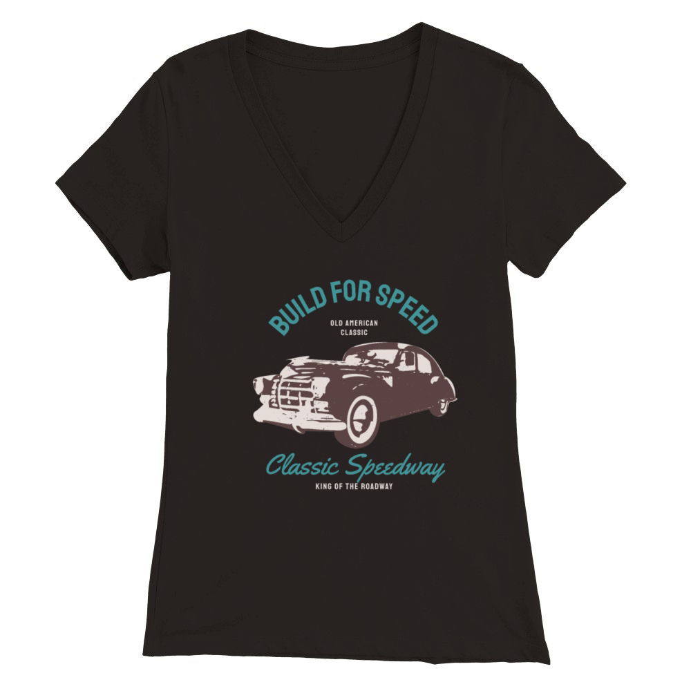 Vintage Sportscar classic Car Muscle Car Premium Womens V-Neck T-shirt