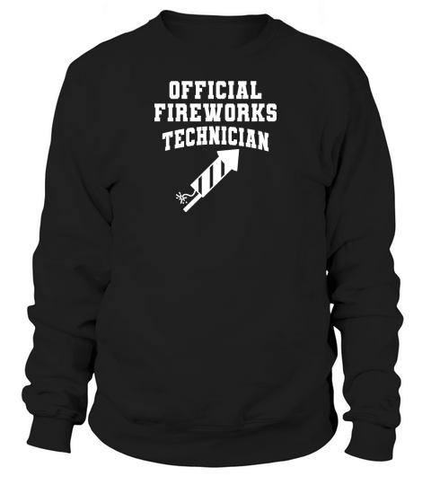 Official fireworks technician color white png Sweatshirt Unisex