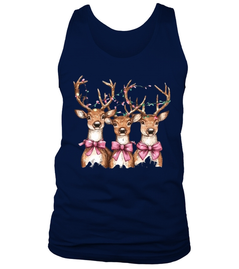 Christmas Deer Pink Coquette 02 Tank Top Unisex