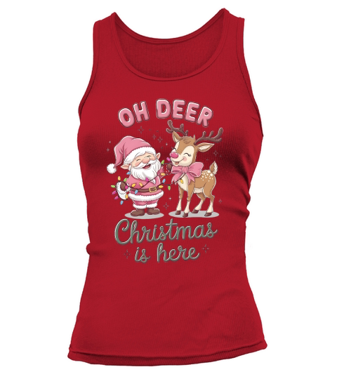 Oh deer christmas is here 03 Tank top Woman
