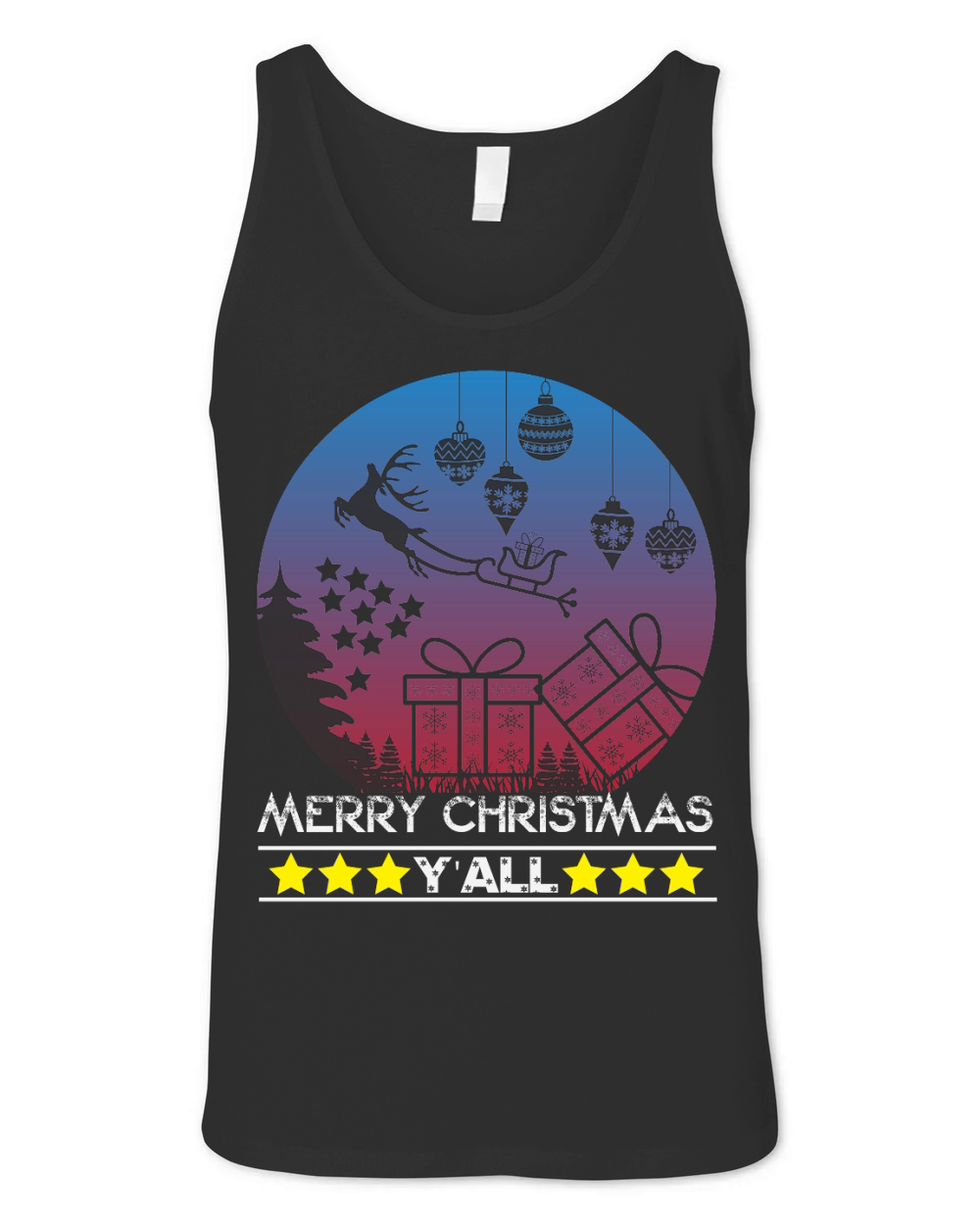 merry christmas yall christmas shirt Unisex Jersey Tank