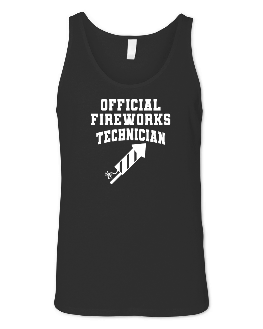 Official fireworks technician color white png Unisex Jersey Tank