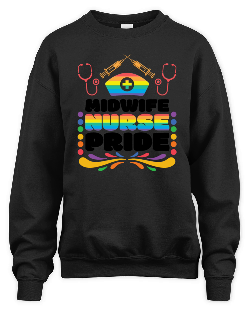 Midwife Nurse Stethoscope Lesbian Gay LGBTQ Unisex Premium Crewneck Sweatshirt