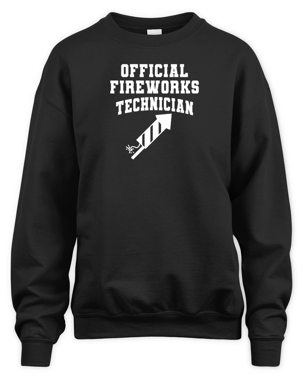 Official fireworks technician color white png Unisex Premium Crewneck Sweatshirt