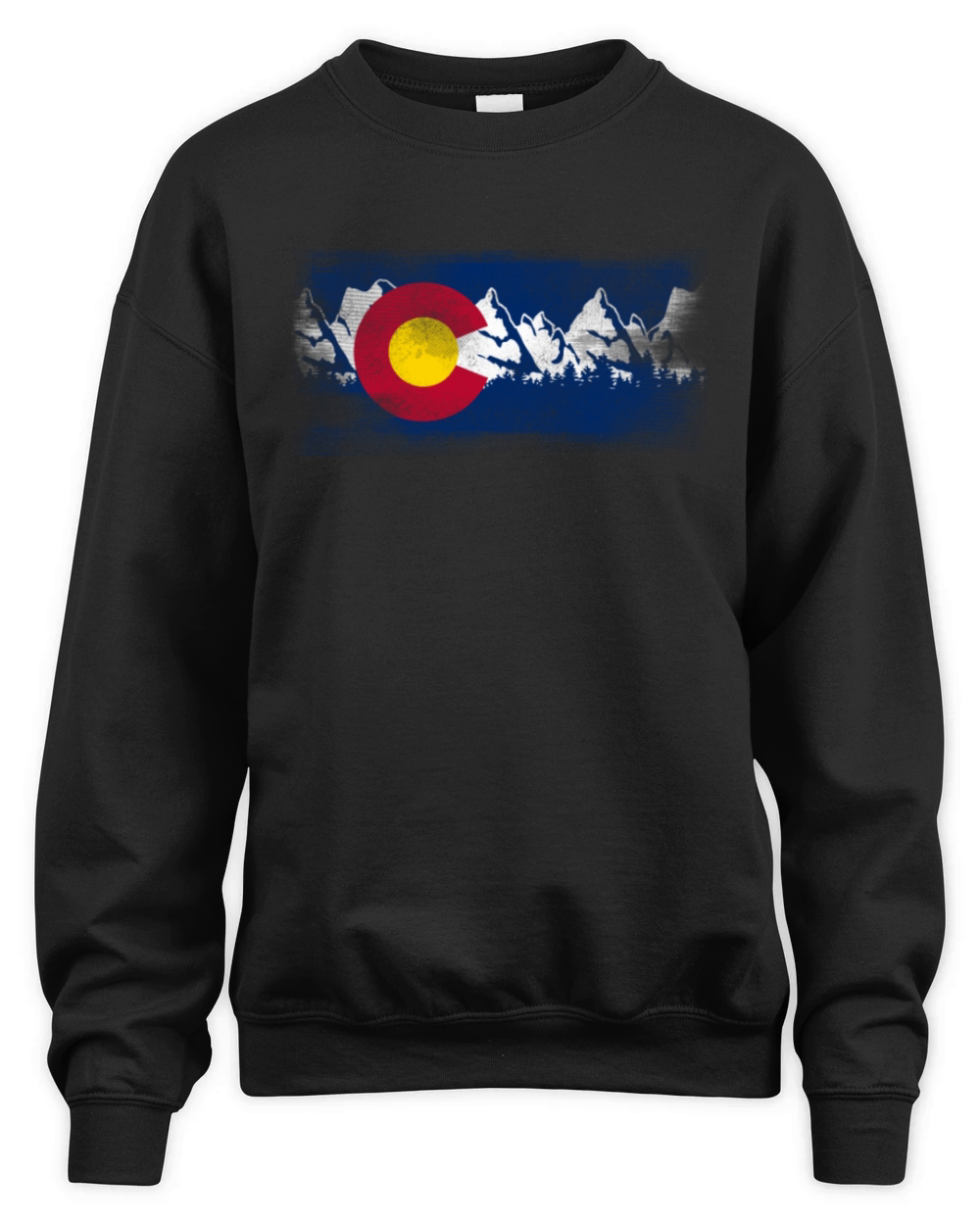Vintage Colorado State Flag Colorado Mountains Unisex Premium Crewneck Sweatshirt