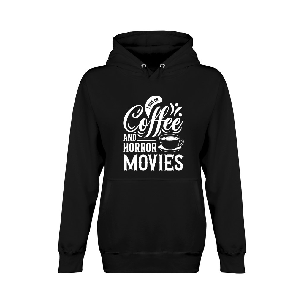I run on coffef and horror movies 04 Unisex Premium Pullover Hoodie