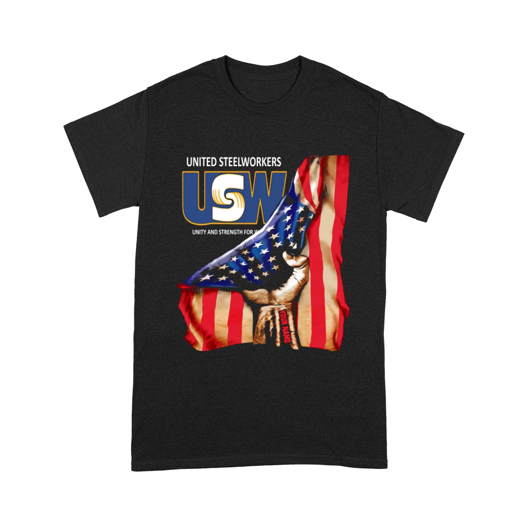 United steelworkers american flag your name shirt Unisex T-Shirt