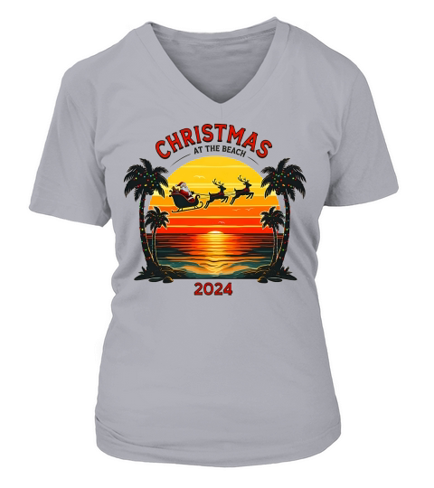 Christmas To The Beach 2024 02 V-neck T-Shirt Woman