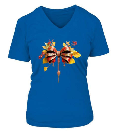 Coquette bow sublimation V-neck T-Shirt Woman
