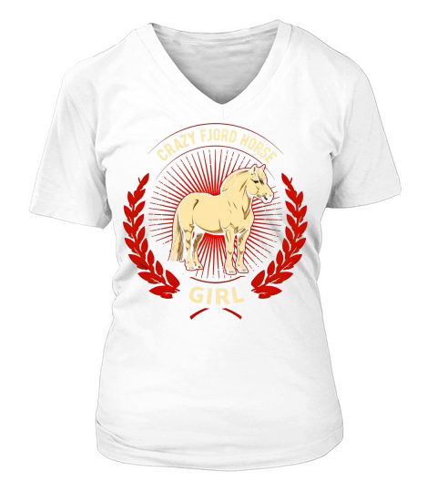 Crazy Fjord Horse Girl V-neck T-Shirt Woman