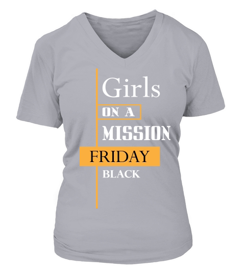 Girls On A Mission Black 2 V-neck T-Shirt Woman