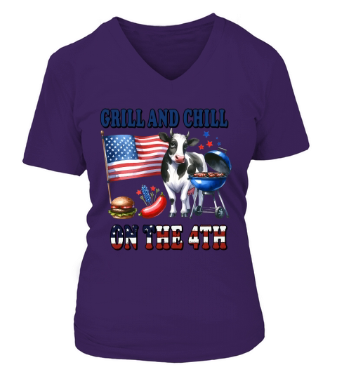 grill and chill on the 4th V-neck T-Shirt Woman