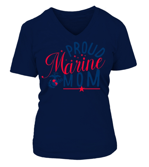 Marine Mom 06 V-neck T-Shirt Woman