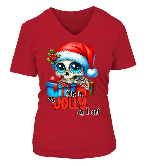 This is as Jolly as i get V-neck T-Shirt Woman