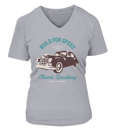 Vintage Sportscar classic Car Muscle Car V-neck T-Shirt Woman