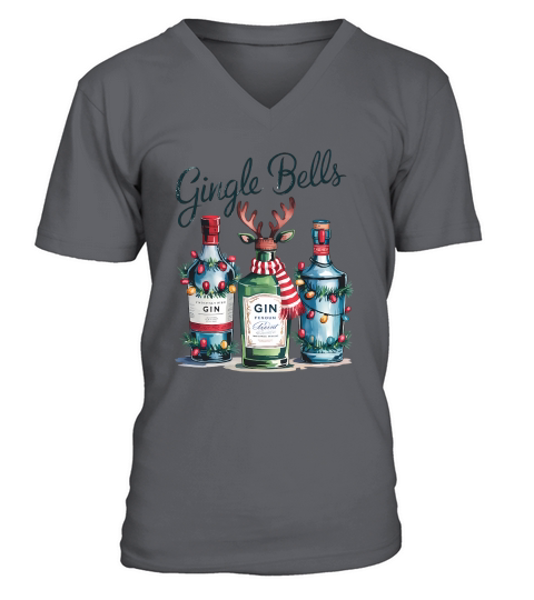 Gingle Bells Vintage Christmas V-Neck T-shirt