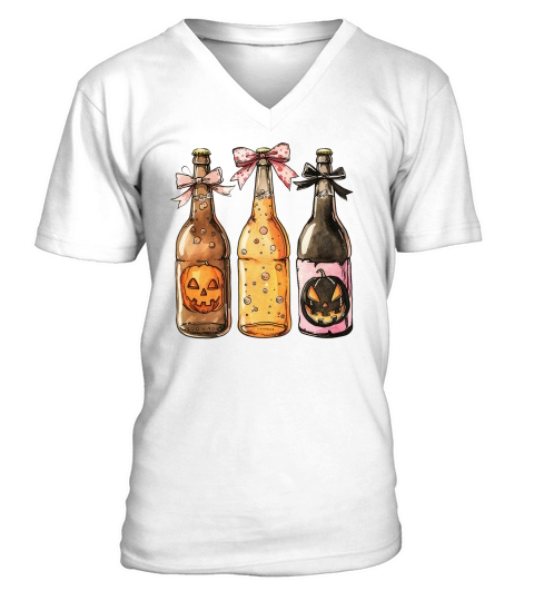 Halloween Coquette Beer V-Neck T-shirt
