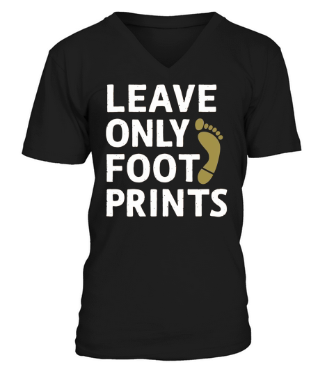 Leave only foot prints V-Neck T-shirt