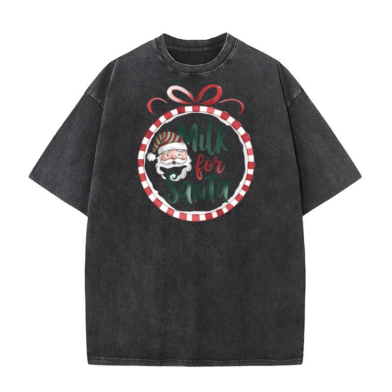 Christmas Cookies Santa Milk 3 Washed T-Shirt
