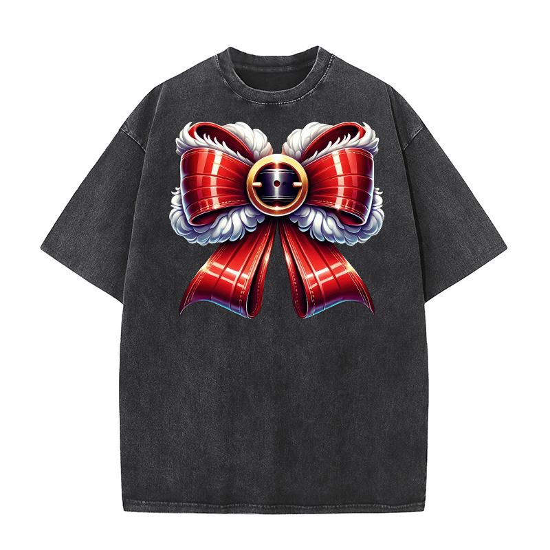 Christmas Coquette Bow 13 Washed T-Shirt