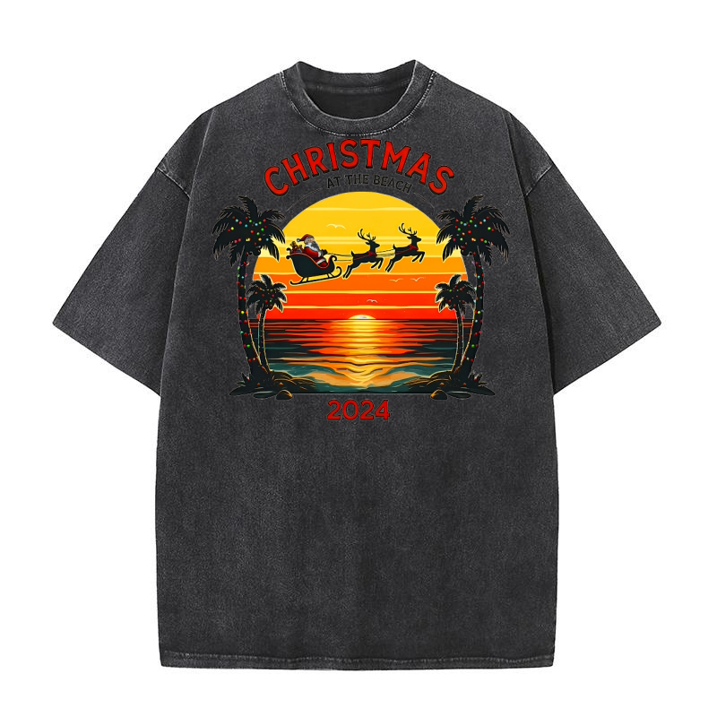 Christmas To The Beach 2024 02 Washed T-Shirt