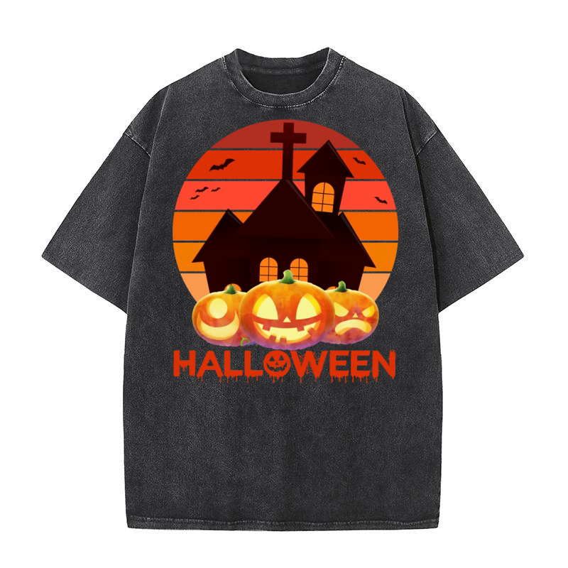 Halloween Retro graphics Washed T-Shirt