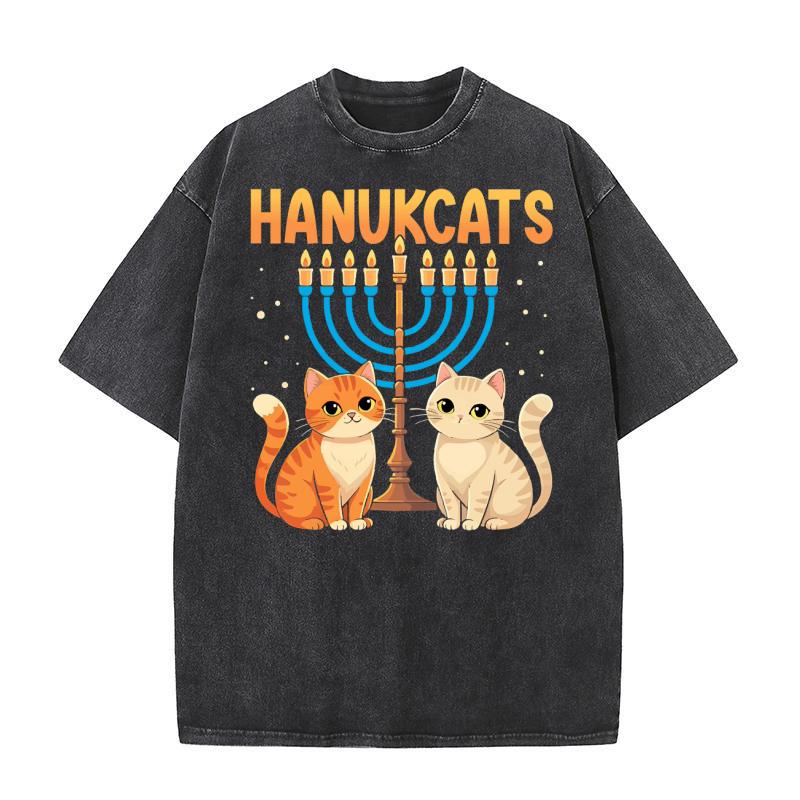 HanukCats 02 Washed T-Shirt
