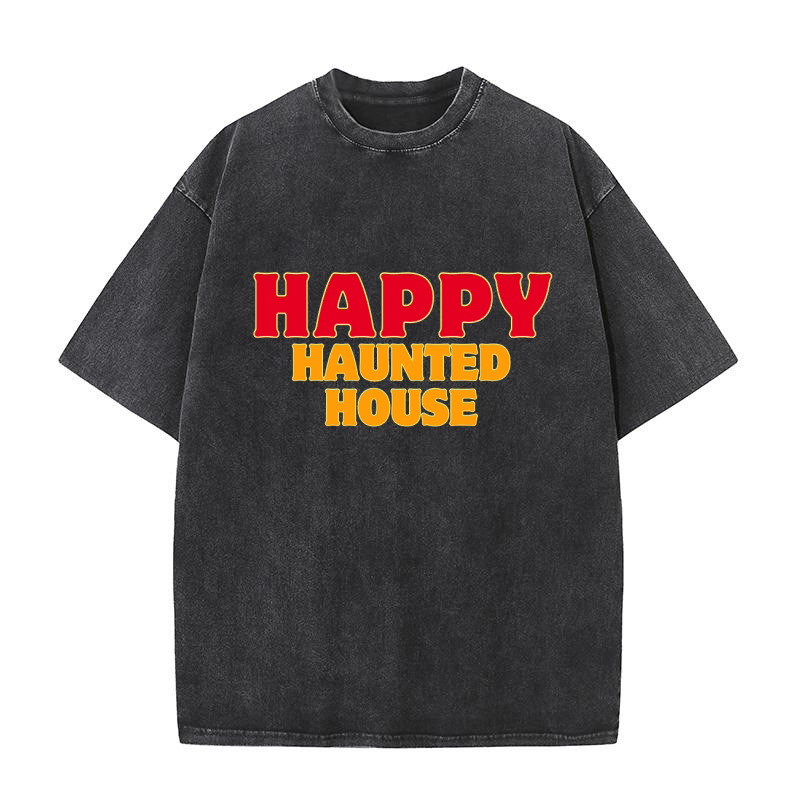 Happy haunted house Washed T-Shirt