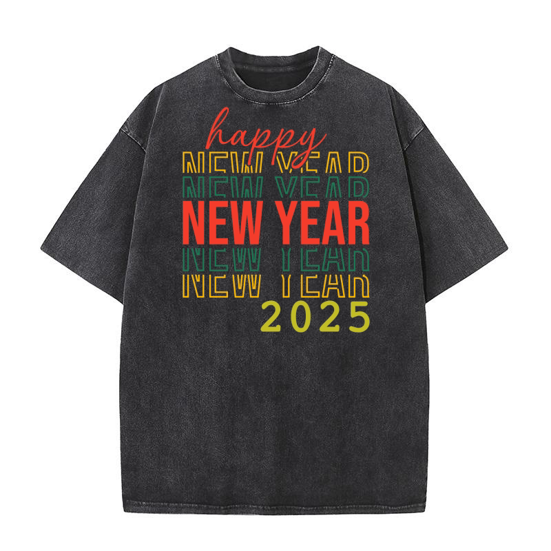 Happy new year 2025 (2) Washed T-Shirt
