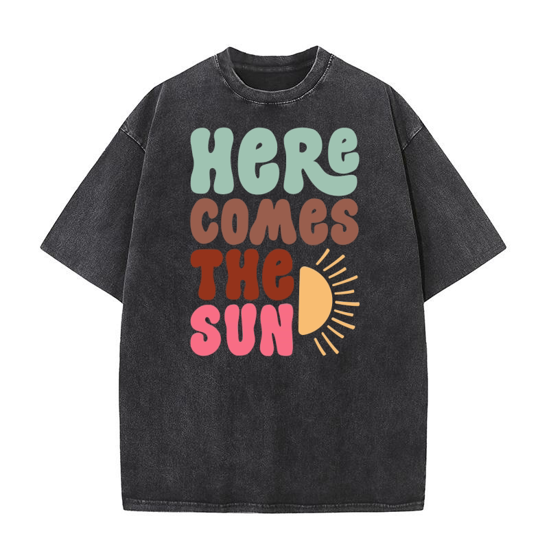 Here comes the sun Retro Washed T-Shirt