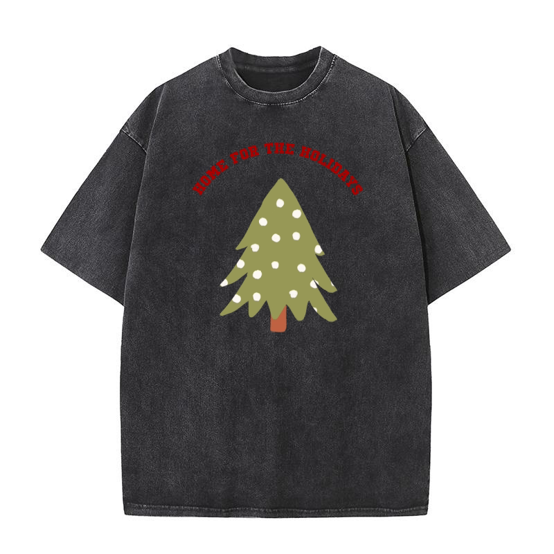 Home for the Holidays Christmas Tree 4 Washed T-Shirt