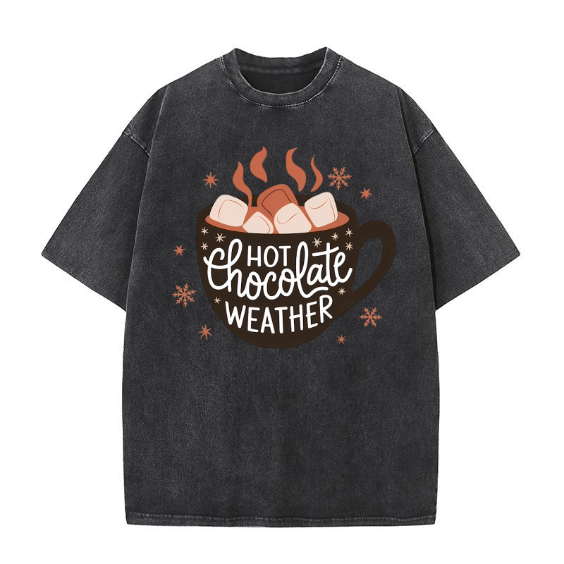 Hot chocolate weather Washed T-Shirt
