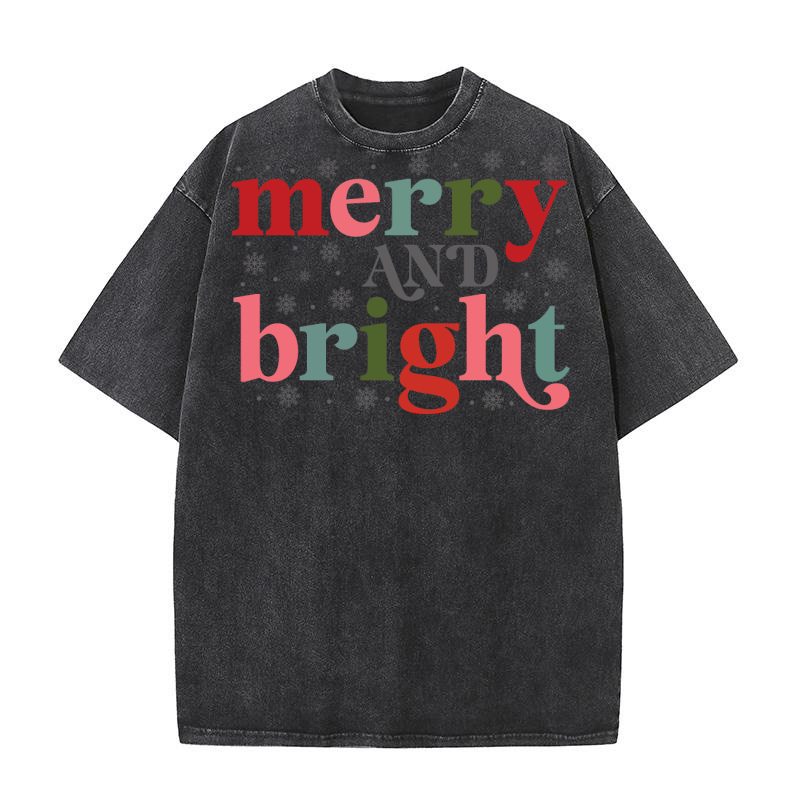 Merry And Bright 5 Washed T-Shirt