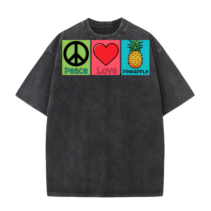 Peace Love Pineapple 1 03 Washed T-Shirt
