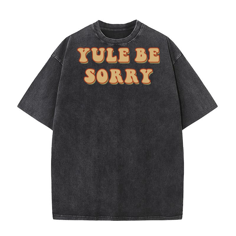 Yule Be Sorry Retro Brown Washed T-Shirt