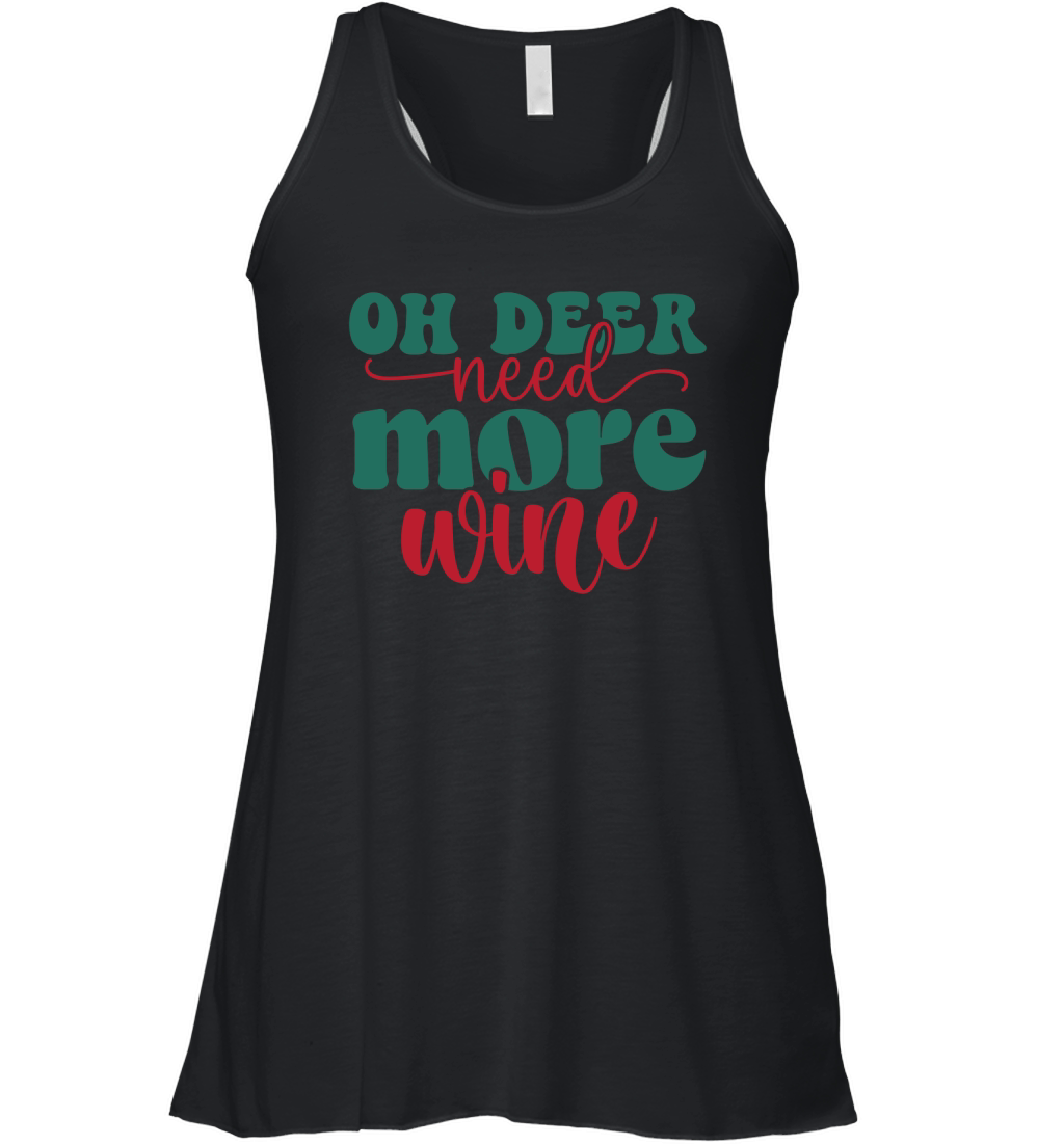 oh deer need more wine Women's Flowy Tank Top