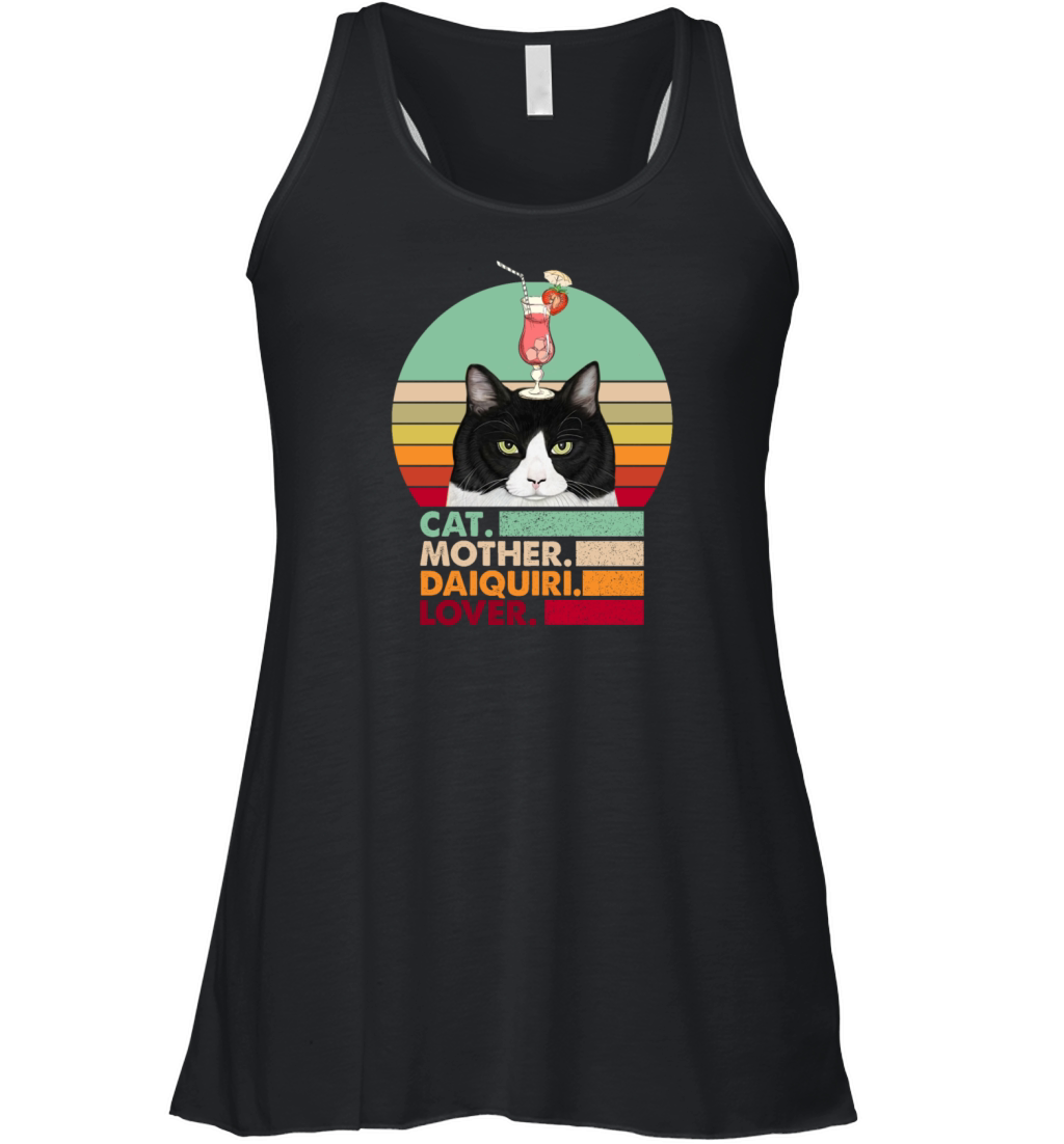 Retro Vintage Cat Mother Daiquiri Lover Funny Cat Women's Flowy Tank Top