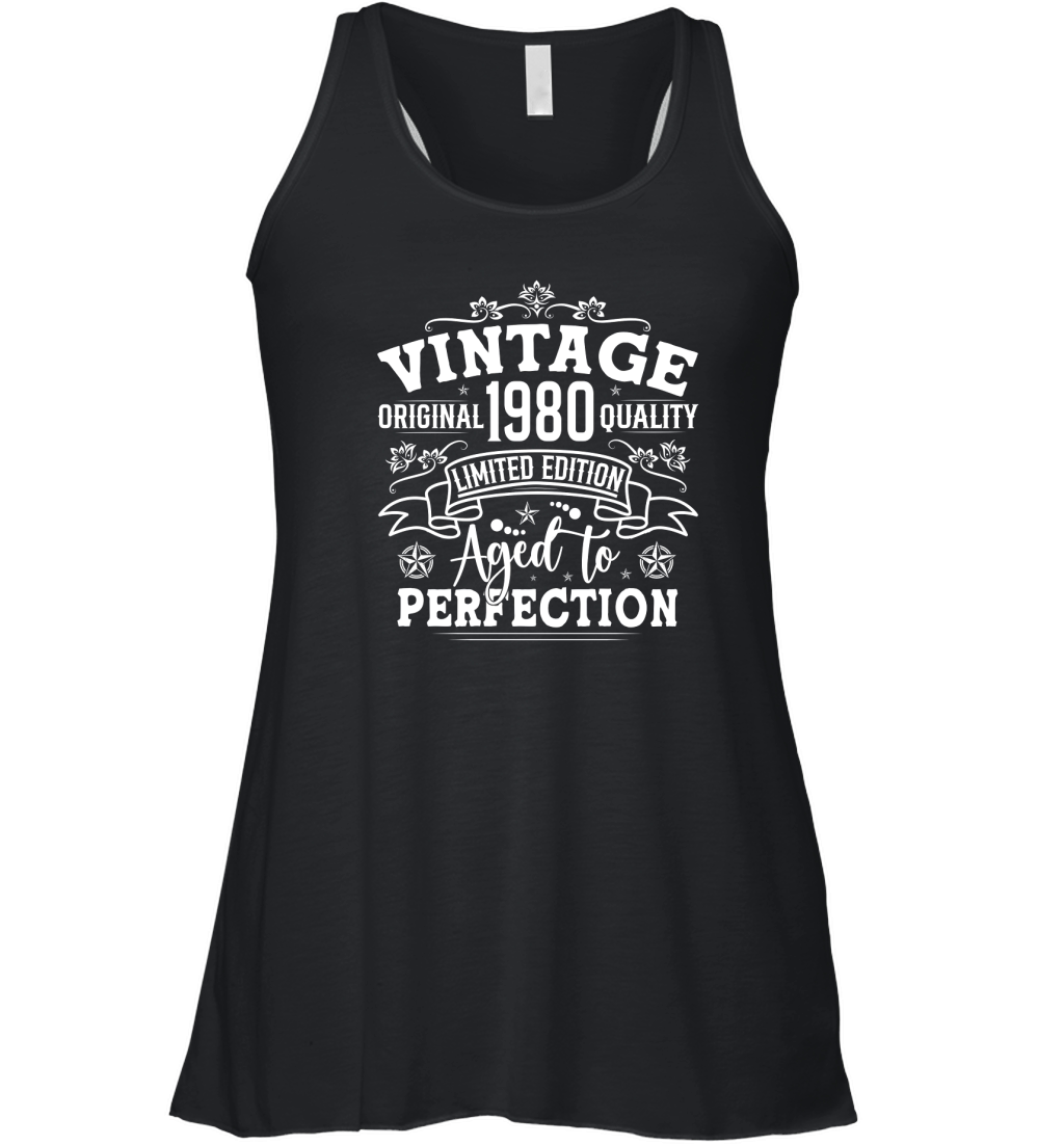 Vintage Birthday TShirt Design Bundle 1980 Women's Flowy Tank Top